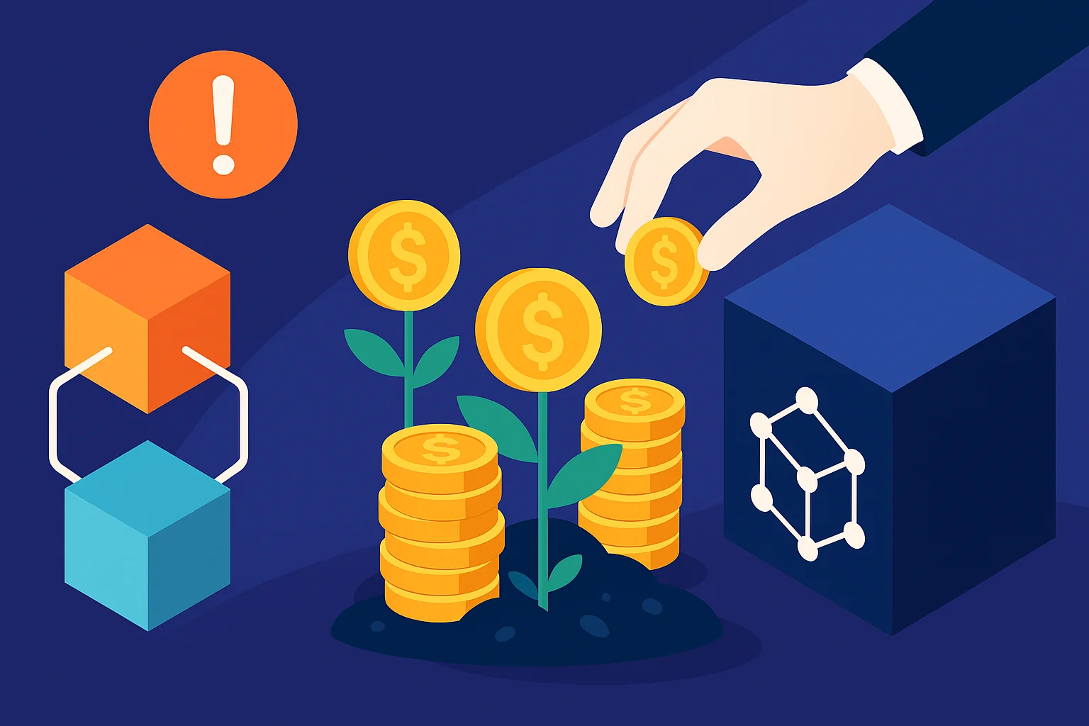 Lupa sobre contratos de yield farming e gráficos de rendimento, investidores corporativos espreitam atrás